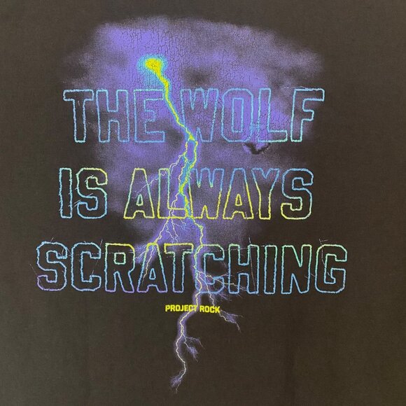 Under Armour Project Rock Wolf Graphic Shirt Black Men's Medium Short-Sleeve New - Picture 7 of 15